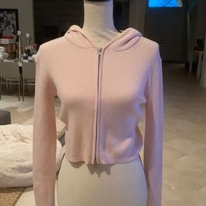 NWT Brandy Melville pink zip up hoodie